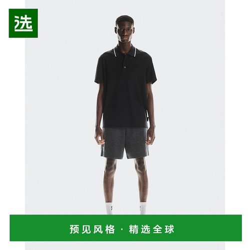 欧洲直邮On/昂跑 Courtside系列男士黑色棉logo标识短袖Polo
