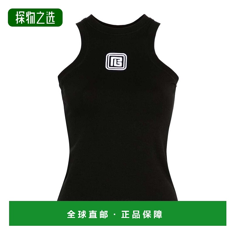 香港直邮Balmain 复古PB刺绣背心 DF1EB045BC49性感吊带