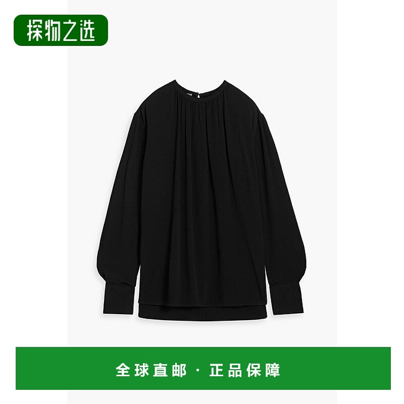 香港直邮toteme 女士 绉纱上衣 234WRTWTP006FB0018BLACK001