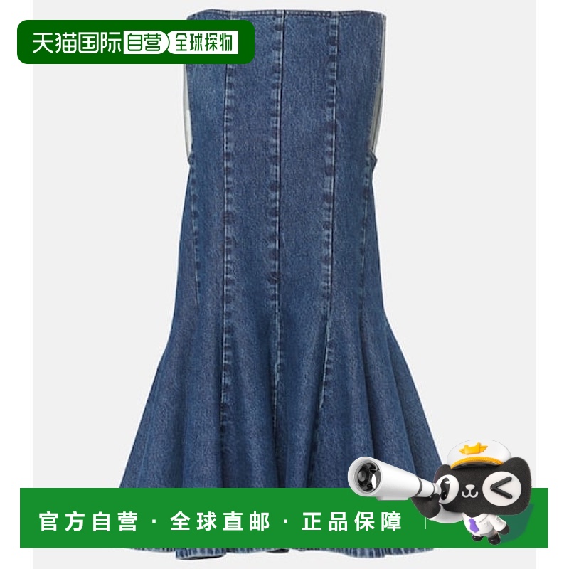 1h可退 香港直邮KHAITE 女士 Mags 牛仔迷你连衣裙 blue蓝色 舒适