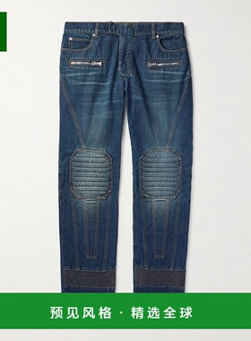 1h可退 香港直邮Balmain 巴尔曼 男士 直筒骑士牛仔裤 DH0MI090DD