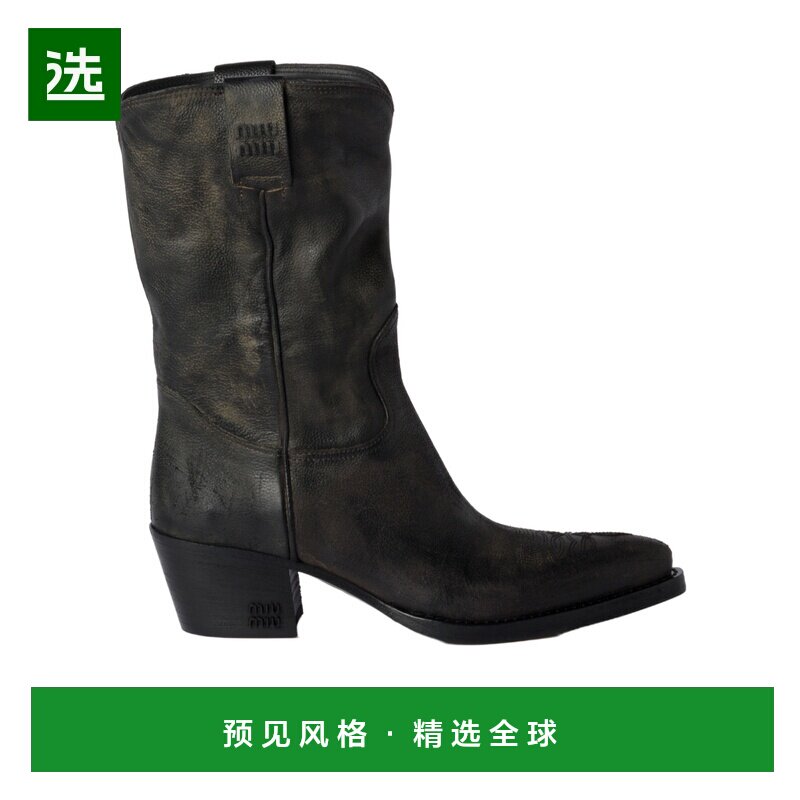 香港直邮Miu Miu 圆头短筒靴 5U349E2KJF045中筒靴