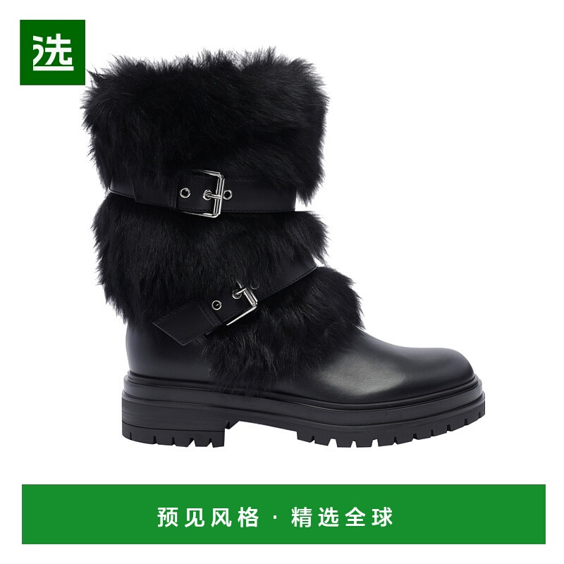 香港直邮Gianvito Rossi 圆头短筒靴 G7298420GOMCF1NENE女靴