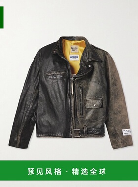 1h可退 香港直邮gallery dept 男士 磨破皮革夹克 RMJ20035COLOUR