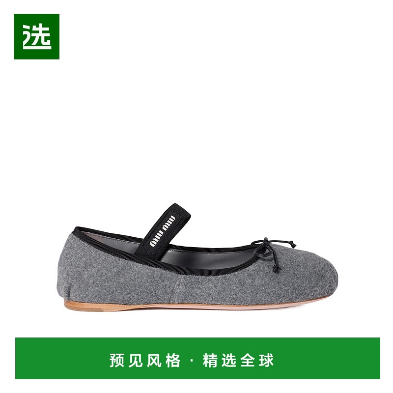 香港直邮Miu Miu 圆头芭蕾舞鞋 5F794D3ZKQFDX05
