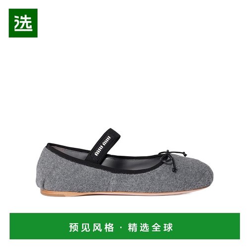 香港直邮Miu Miu 圆头芭蕾舞鞋 5F794D3ZKQFDX05