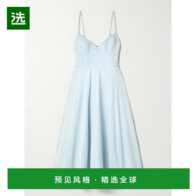 1h可退 香港直邮ZIMMERMANN 女士 Acacia 拼接牛仔中长连衣裙 195