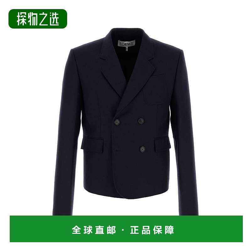 香港直邮LOEWE 罗意威 男士 海军蓝羊毛西装外套 HSM1Y03W14NAVYM