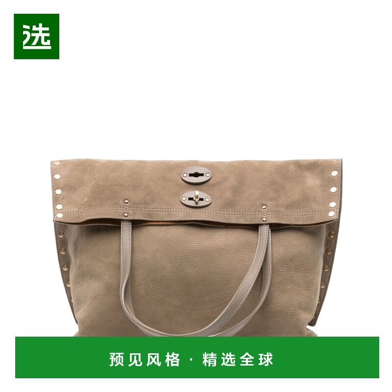 1h可退 香港直邮Zanellato 女士 A Spasso 鉚釘裝飾搭扣中型托特,箱包皮具/热销女包/男包,托特包,淘宝优惠券,粉丝福利购,淘宝优惠卷