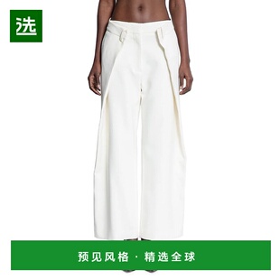 香港直邮ROKH 女士休闲裤 R1CA1030907 SS2025 白色 Rokh Trouser