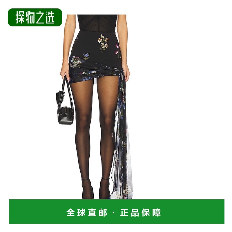 香港直邮Blumarine 蓝色情人 女士 刺绣防水面料半身裙 A544G084A