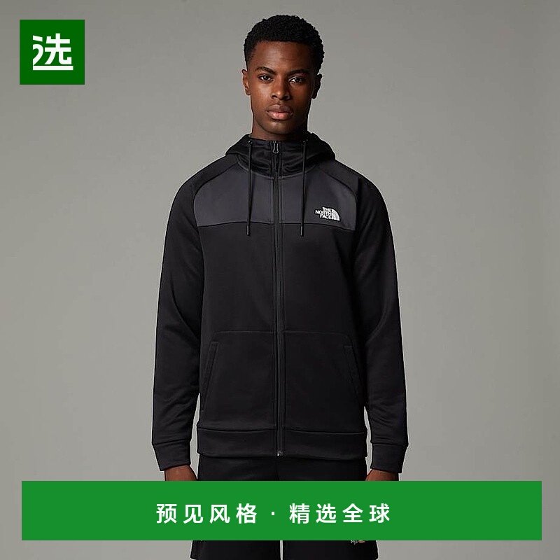 欧洲直邮北面Reaxion 男士拉链连帽衫TheNorthFace卫衣