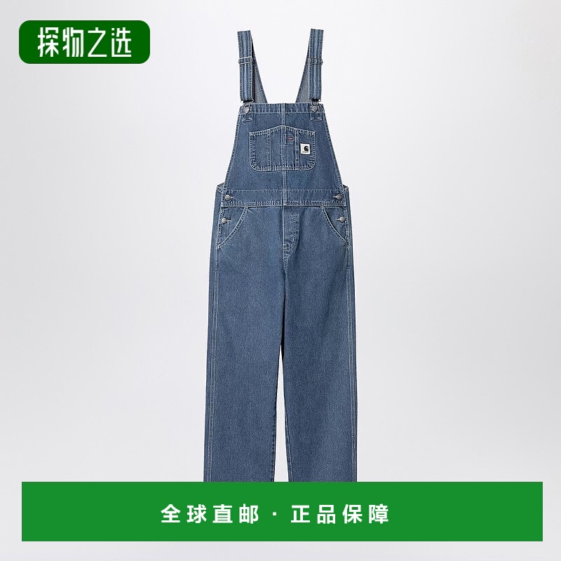 香港直邮CARHARTT WIP 女士 前襟工装蓝色直筒裤 I031250DE0106