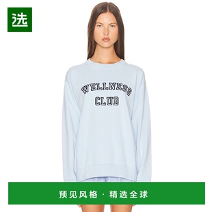 1h可退 香港直邮SPORTY & RICH 女士 Wellness Club 植绒圆领卫衣