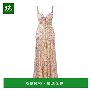 香港直邮Zimmermann 6909DC261 图案真丝连衣裙长裙