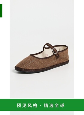 1h可退 香港直邮Vibi Venezia 女士 玛丽珍羊毛平底鞋 brown棕色