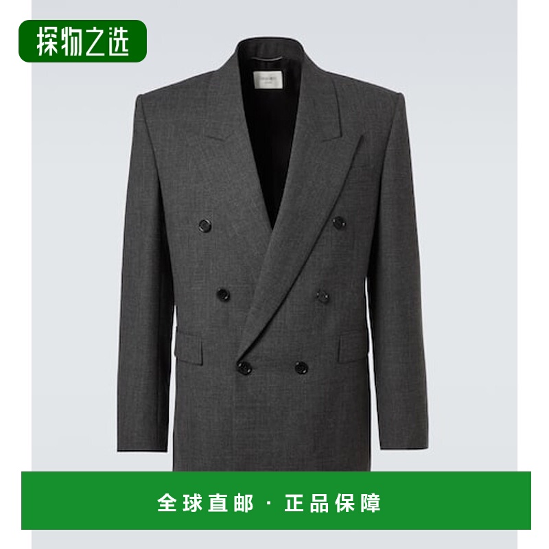 1h可退 香港直邮Saint Laurent 圣罗兰 男士 双排扣羊毛西装外套