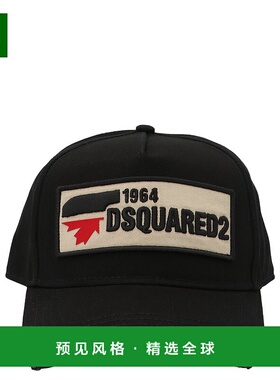 1h可退 香港直邮Dsquared2 二次方 男士 黑色徽标贴饰棒球帽 BCM0