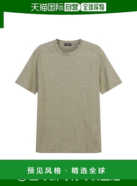香港直邮Zegna 亚麻短袖T恤 UD376A7D783杰尼亚正品时尚高级感
