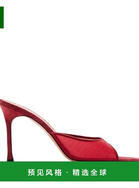 1h可退 香港直邮Amina Muaddi 女士 鞋跟红色高跟鞋 15S365590ALE