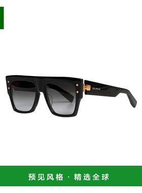 香港直邮Balmain 黑色经典方框太阳镜 BPS100