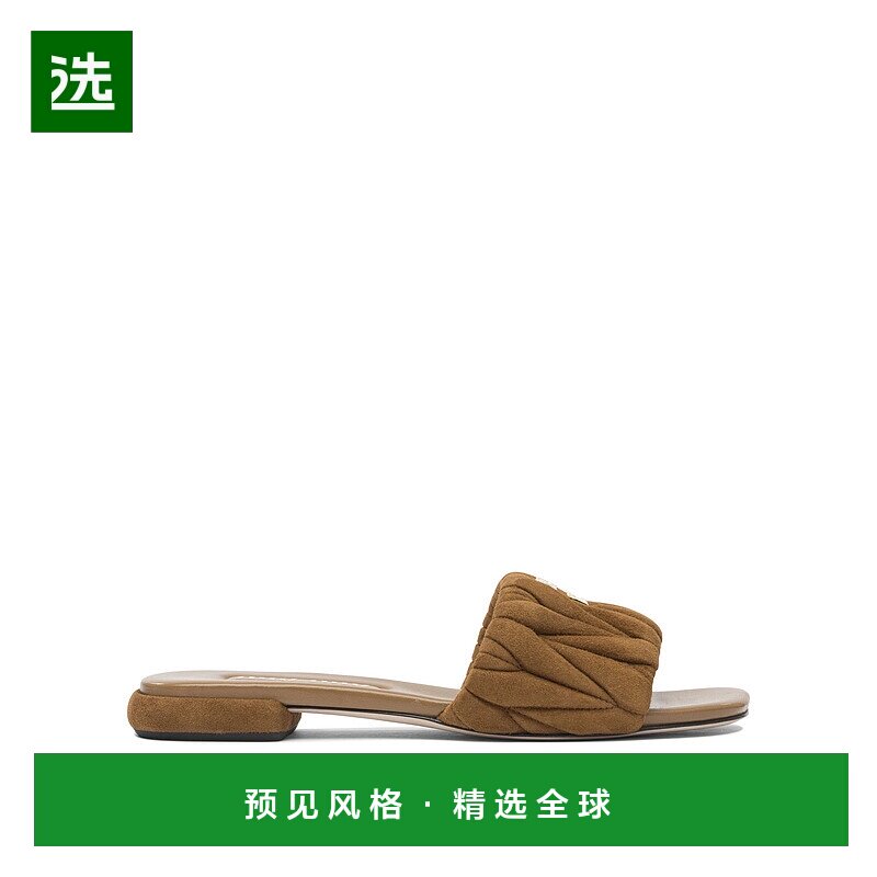 香港直邮Miu Miu 露趾拖鞋 5XX605M2VF010一脚蹬女鞋厚底