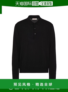 香港直邮Valentino VLOGO 刺绣长袖羊毛 POLO 衫 5V0KP03JAH5翻领