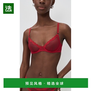 1h可退 香港直邮Fleur Du Mal 女士 透视薄纱半杯罩文胸