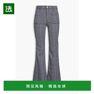 1h可退 【美国直邮】FRAME 威尔士亲王格纹棉混纺喇叭裤 女士休闲