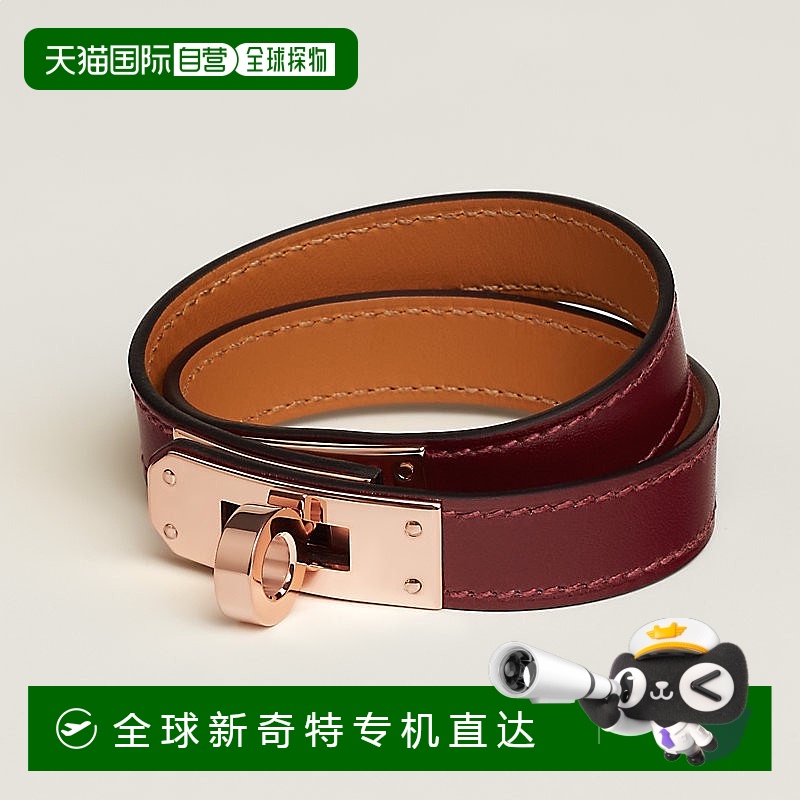 1h可退 欧洲直邮Hermes/爱马仕 女士爱马仕红小牛皮Kelly Double
