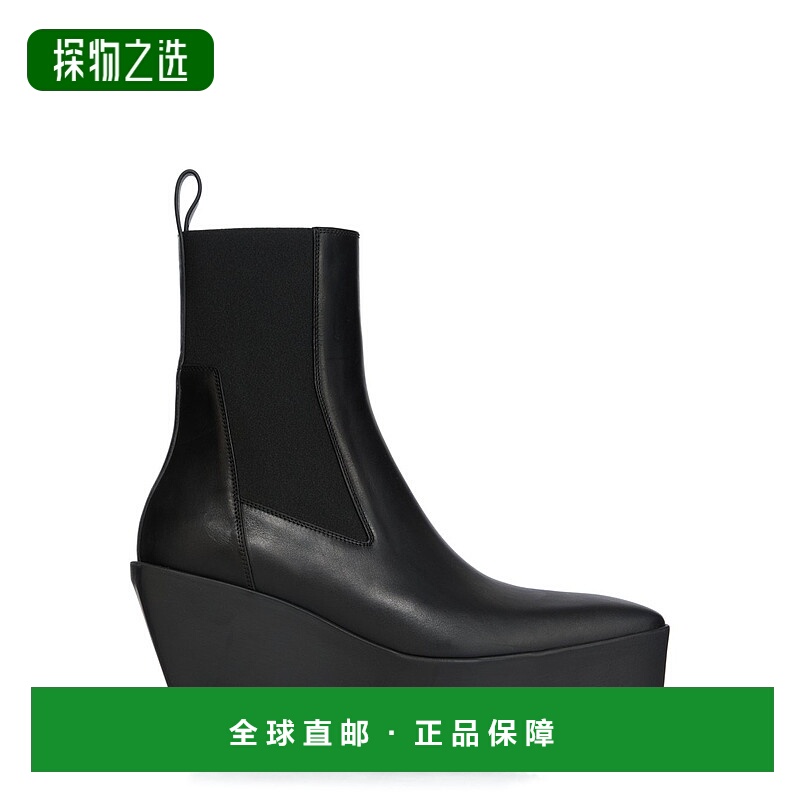 香港直邮Rick Owens 方头切尔西靴 RU02E1851LOO