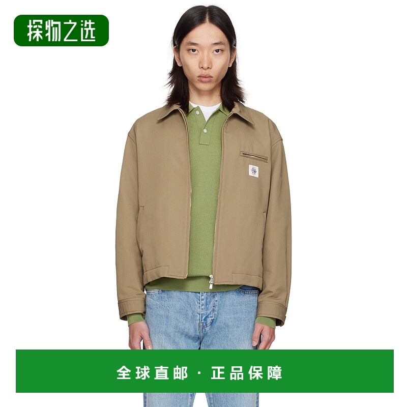 香港直邮vowels 男士 卡其色拉链夹克 OW03205 brown棕色 舒适时