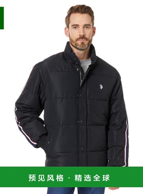 【美国直邮】U S POLO ASSN 条纹羽绒夹克 男装 保暖 舒适