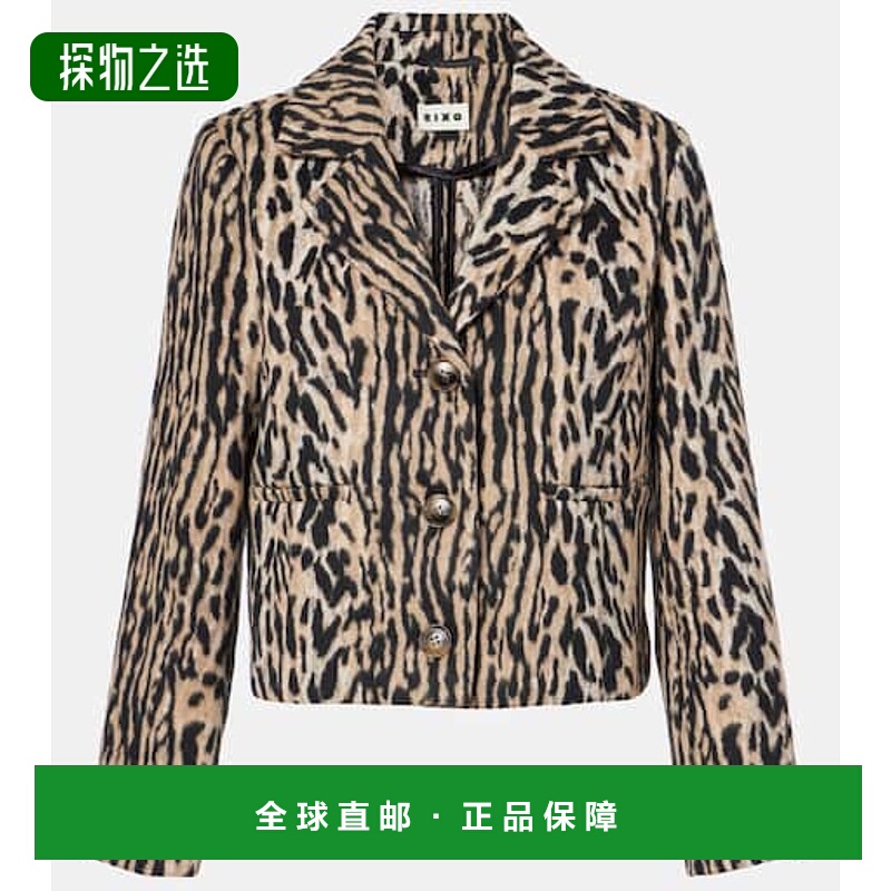 香港直邮RIXO 女士 Leila 豹纹夹克 brown棕色 舒适时尚