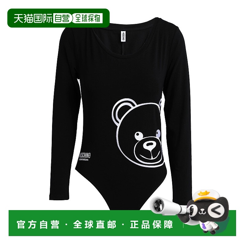 1h可退 香港直邮Moschino 莫斯奇诺 女士 内衣连体衣 black黑色
