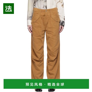 1h可退 香港直邮R13 女士 黄褐色 Military 长裤 R13WR455R568B