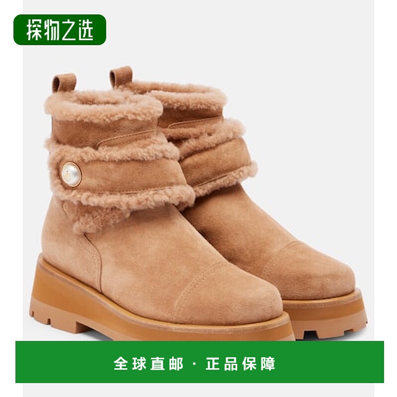 香港直邮Jimmy Choo 周仰杰 女士 Meena 绒面革短靴
