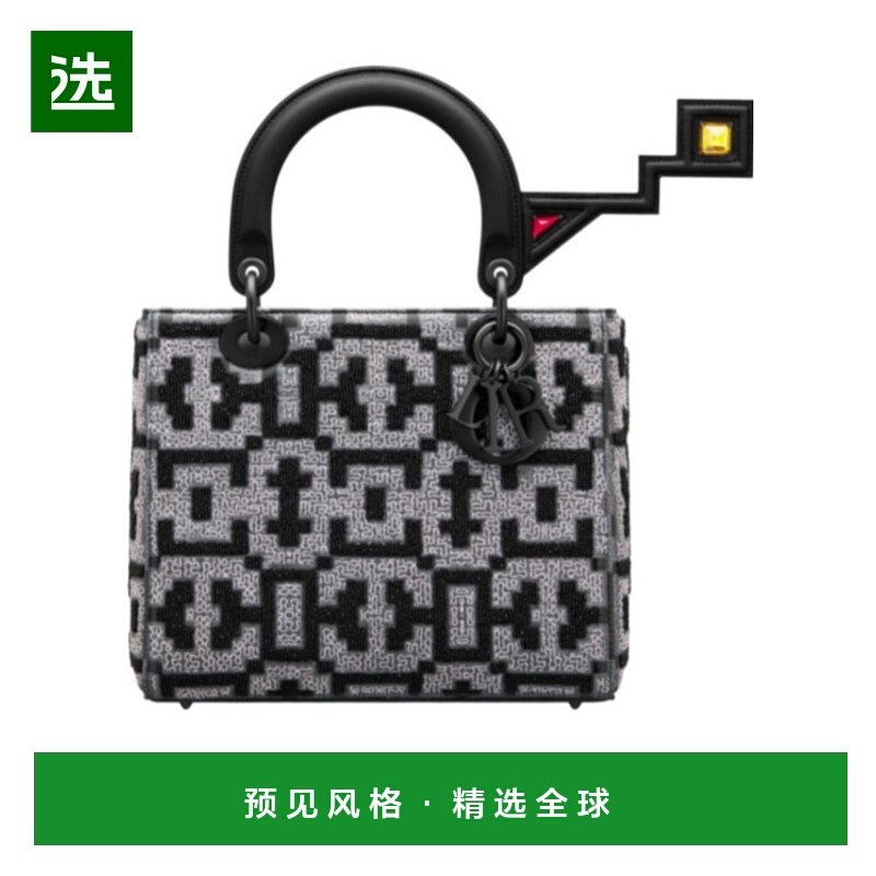 香港直邮Dior 中号Lady Dior手提包 M0565SQBNX