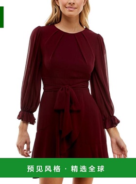 1h可退 【美国直邮】Darlin|Juniors 不对称荷叶边 A 字形连衣裙