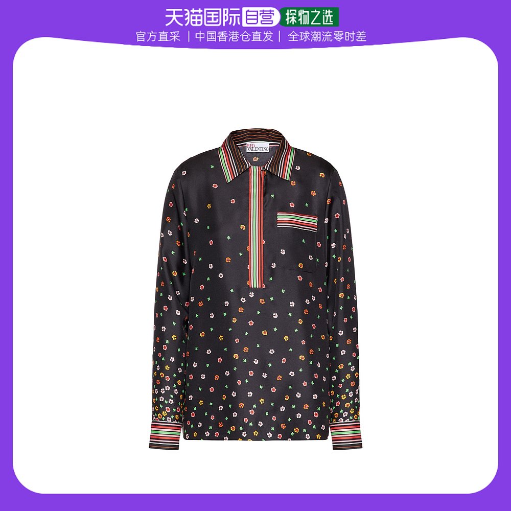 香港直邮Red Valentino 印花真丝束腰POLO衫 2R3ABL056PP 女装/女士精品 POLO衫 原图主图