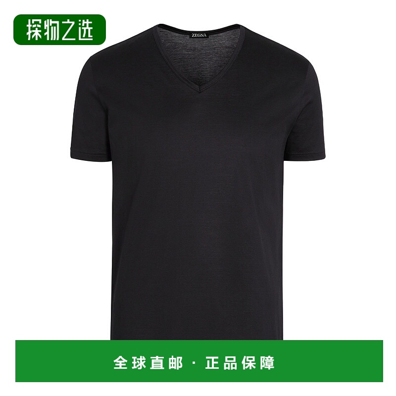 香港直邮Zegna V领短袖T恤 N2M80011