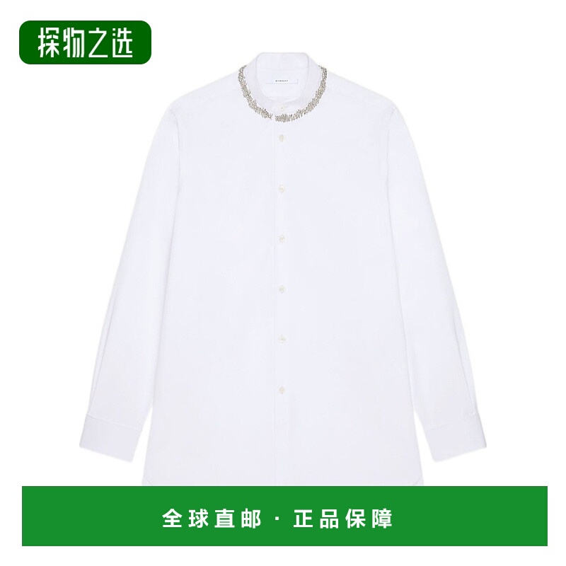 香港直邮Givenchy 水晶刺绣棉府绸衬衫 BM616D1642
