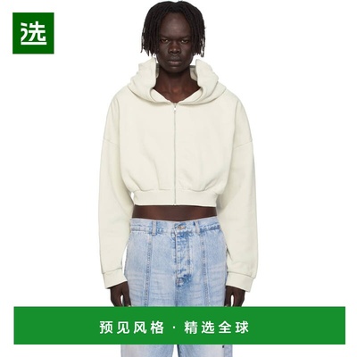 1h可退 香港直邮Entire Studios 男士 灰白色 Cropped Full Zip