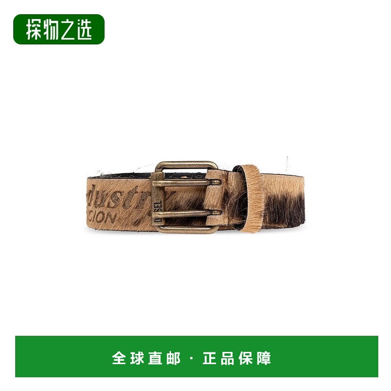 香港直邮Diesel 迪赛 男士 棕色 B-Flag-D 腰带 X10597P7968针扣
