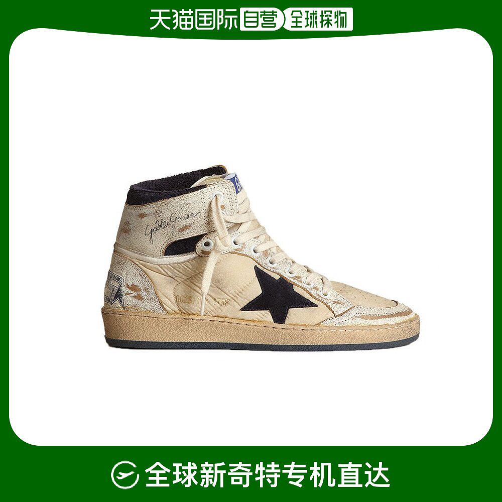 欧洲直邮goldengooseggdb女士奶油白色皮革星星高帮运动鞋