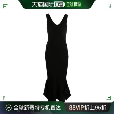 韩国直邮MARINE SERRE23FW中长连衣裙女WDR202 BK99BLACK