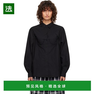 1h可退 【美国直邮】Pushbutton 黑色胸罩细节衬衫 女装衬衫 2422