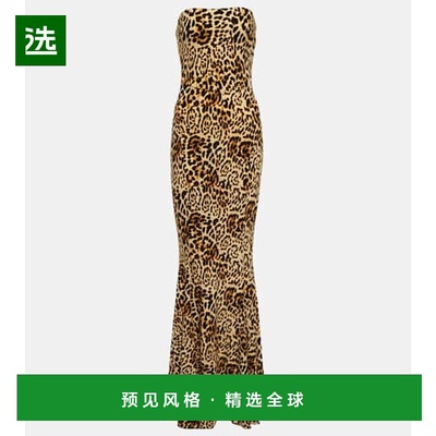 1h可退 香港直邮NORMA KAMALI 诺玛·卡玛丽 女士 豹纹合身剪裁长