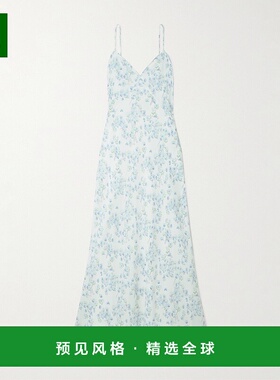 1h可退 香港直邮THEORY 希尔瑞 女士 印花缎面中长连衣裙 P050560