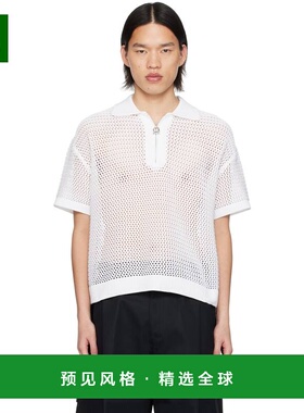 1h可退 香港直邮Wooyoungmi 吴阳米 男士 白色拉链 Polo 衫 W241K